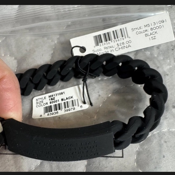Marc By Marc Jacobs Jewelry - Marc By Marc Jacobs Black Silicone Bracelet